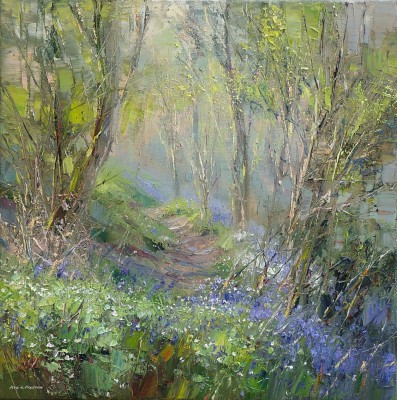 REX PRESTON - bluebells and wood anemones, dovedale woods